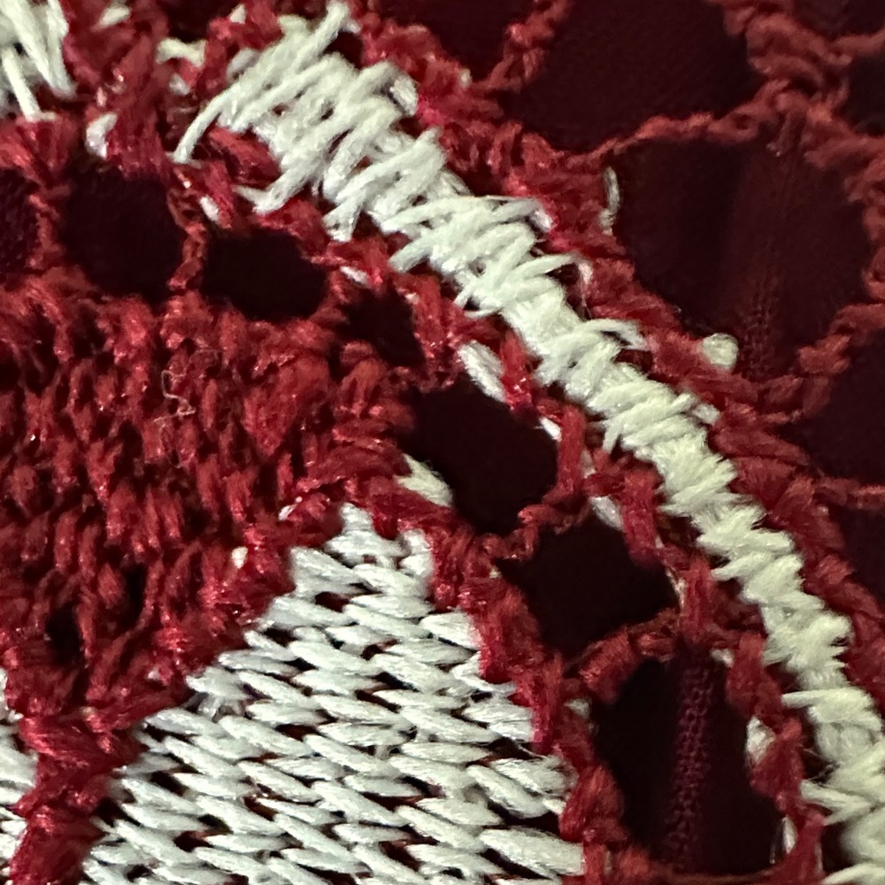 Anthropologie Daniel Rainn Lace Red and White Top XS - Picture 9 of 11